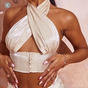 Iridescent halter top